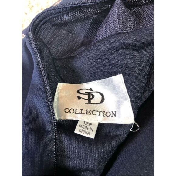 SD Collection Women’s Navy Blue Polka Dot Striped Tank Dress Size 12P NWT - Picture 4 of 6